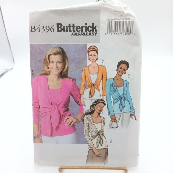 Vintage Butterick B4396 Womens Sewing Pattern for Wrap Tops & Cardigans Size Xs - Picture 1 of 2